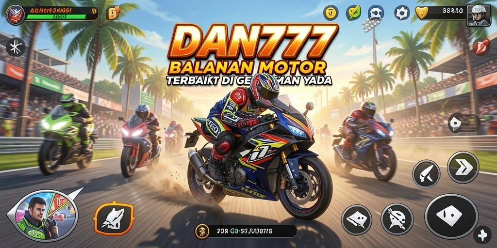 Tampilan gameplay menegangkan dari balapan motor di DAN777.