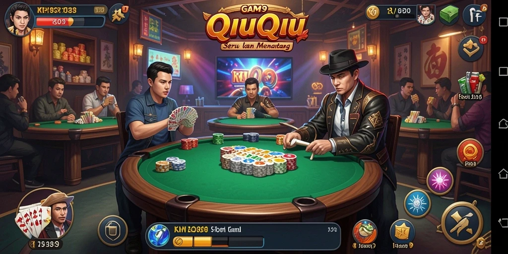 Tangkapan layar KNO89 menampilkan aksi seru permainan QiuQiu.