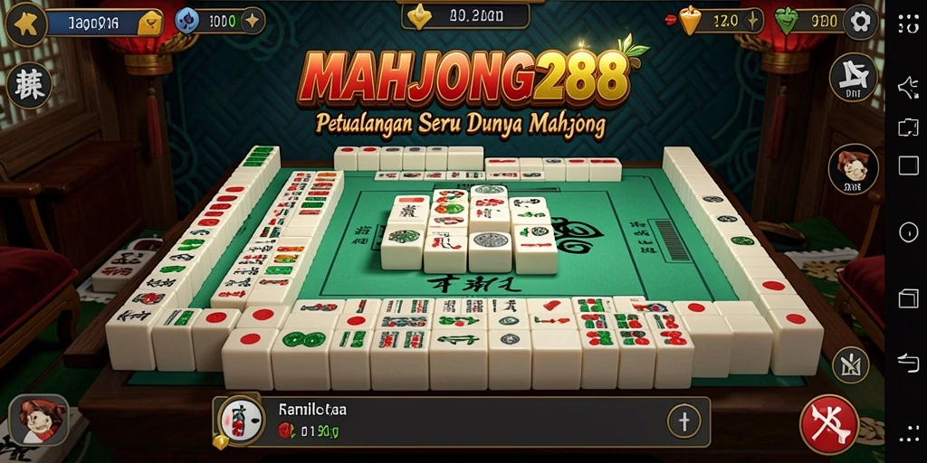 Screenshot menampilkan gameplay seru dalam petualangan Mahjong.