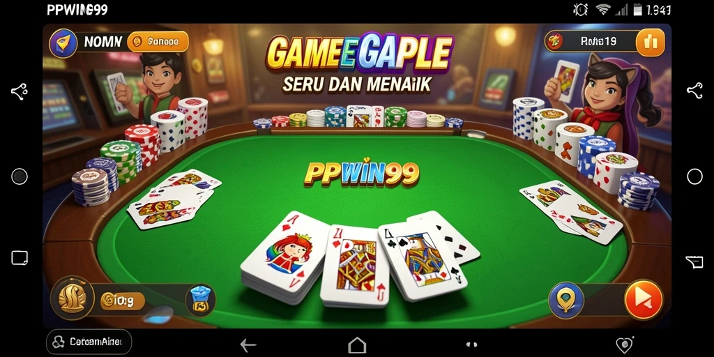 Tampilan utama gameplay Gaple yang penuh keseruan.