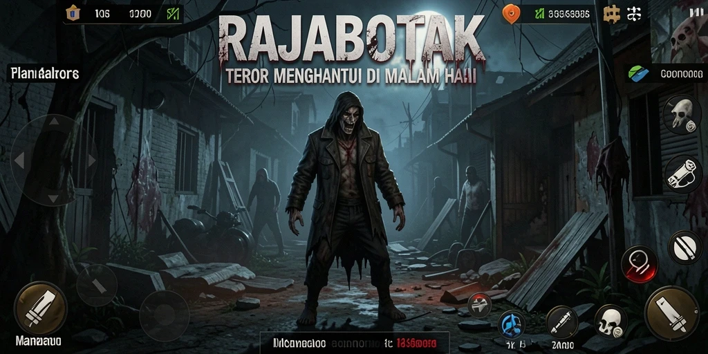 Gameplay seram RAJABOTAK dengan suasana angker.