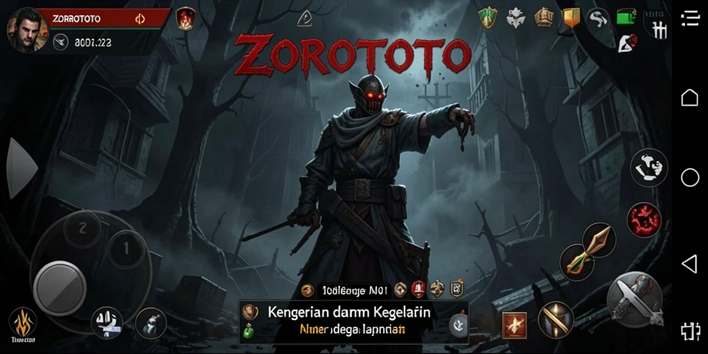 Screenshot gameplay ZOROTOTO yang menakutkan dan penuh ketegangan.